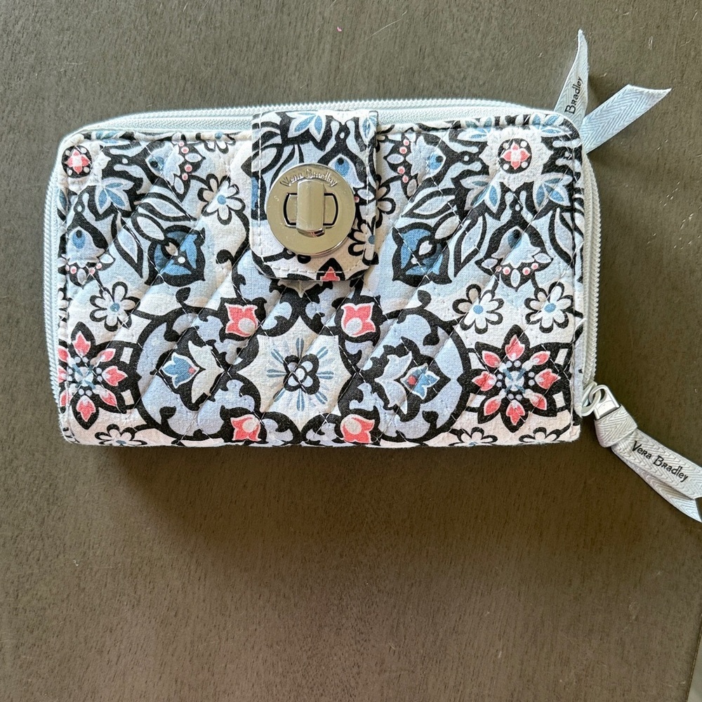 Vera Bradley Black and Blue Floral Wallet